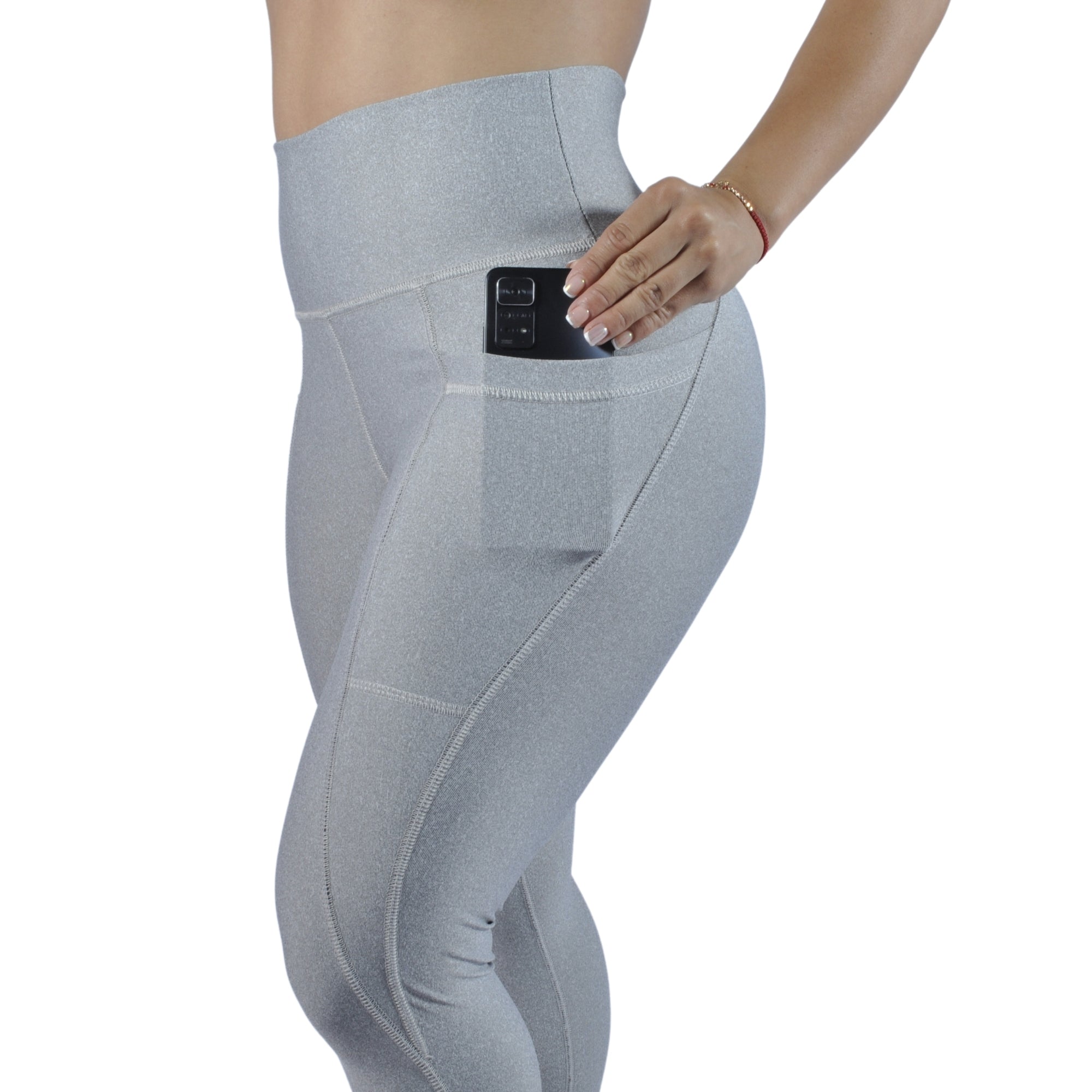 Leggins Deportivo Mujer - Bolsillo Lateral Tuacol Gris Claro