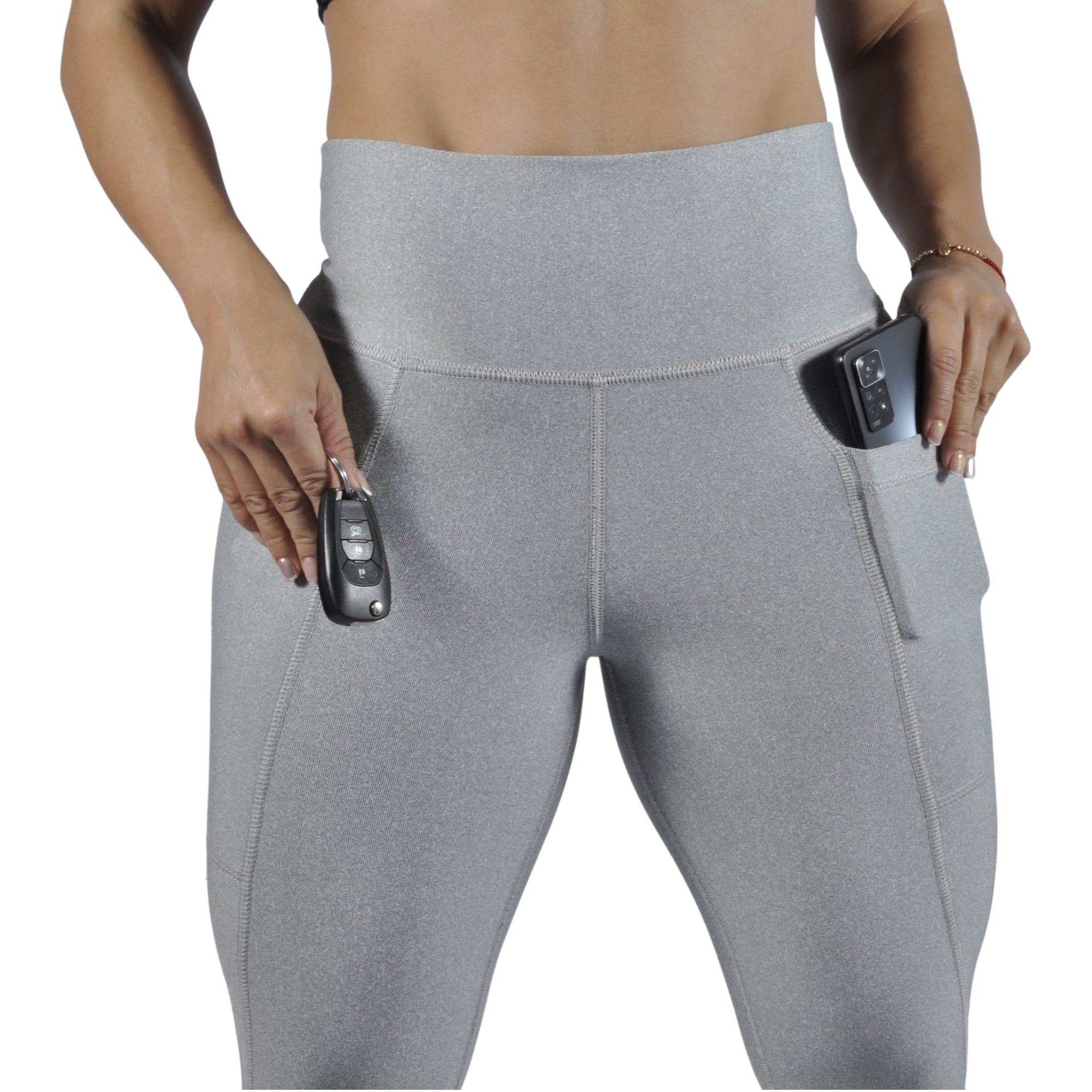 Leggins Deportivo Mujer - Bolsillo Lateral Tuacol Gris Claro