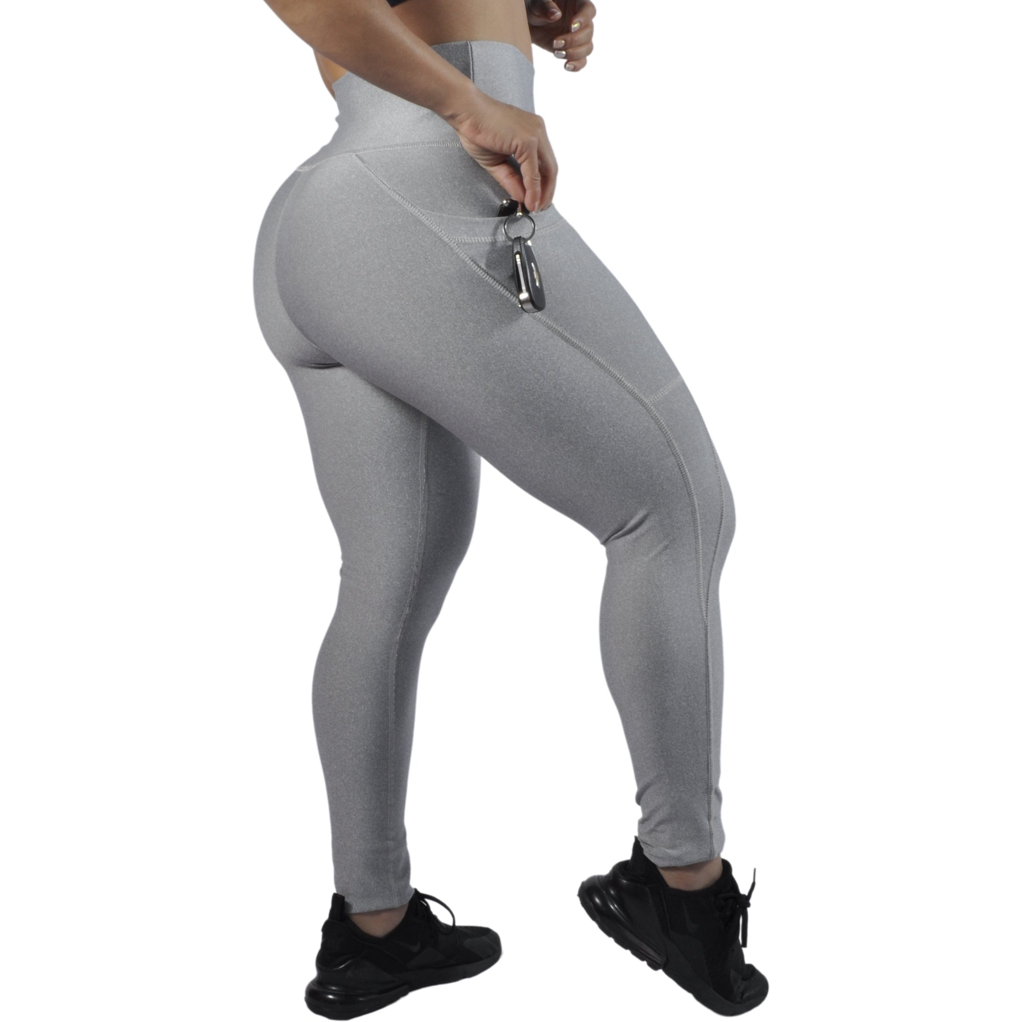 Leggins Deportivo Mujer - Bolsillo Lateral Tuacol Gris Claro