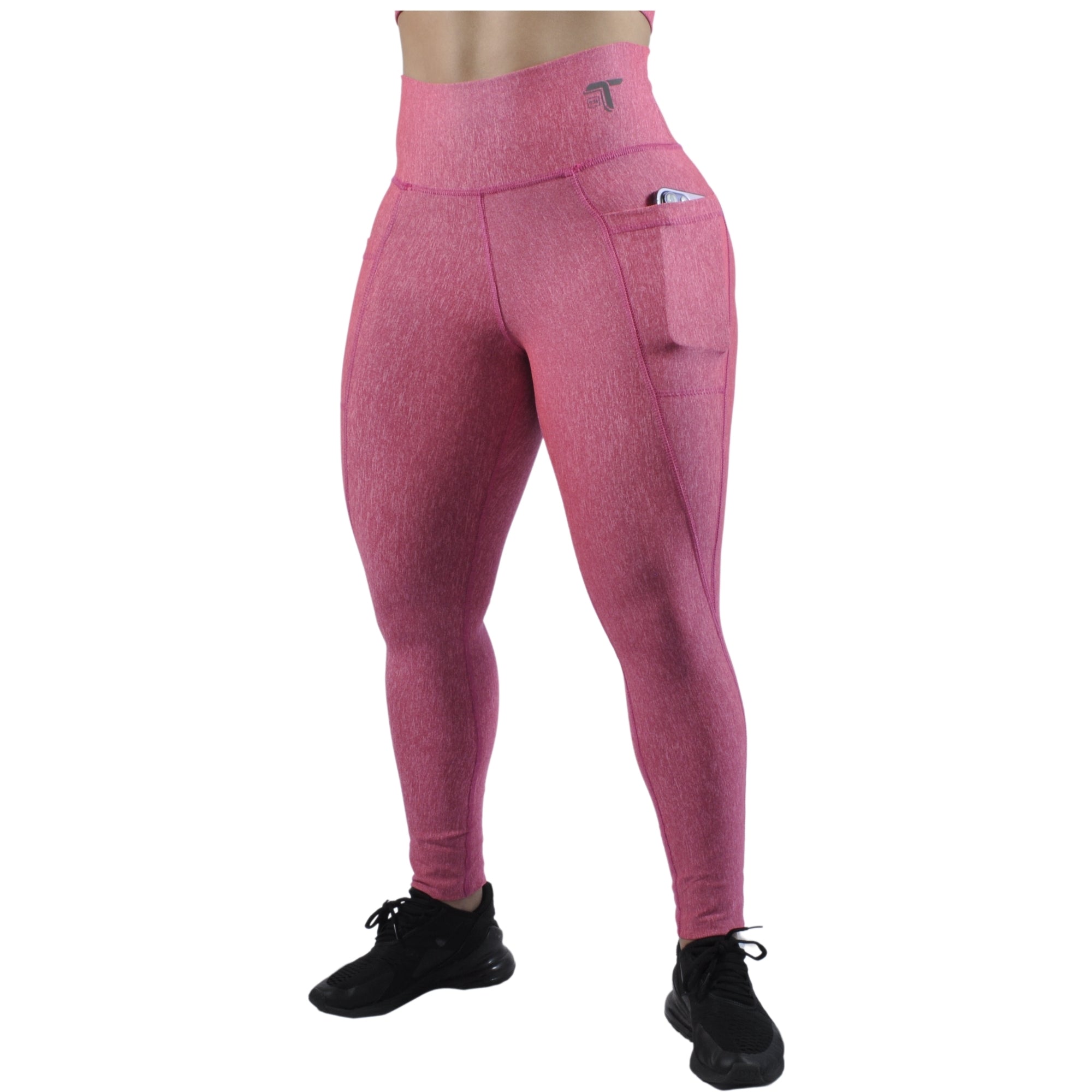 Leggins Deportivo Mujer - Bolsillo Lateral Tuacol Rojo Jaspeado