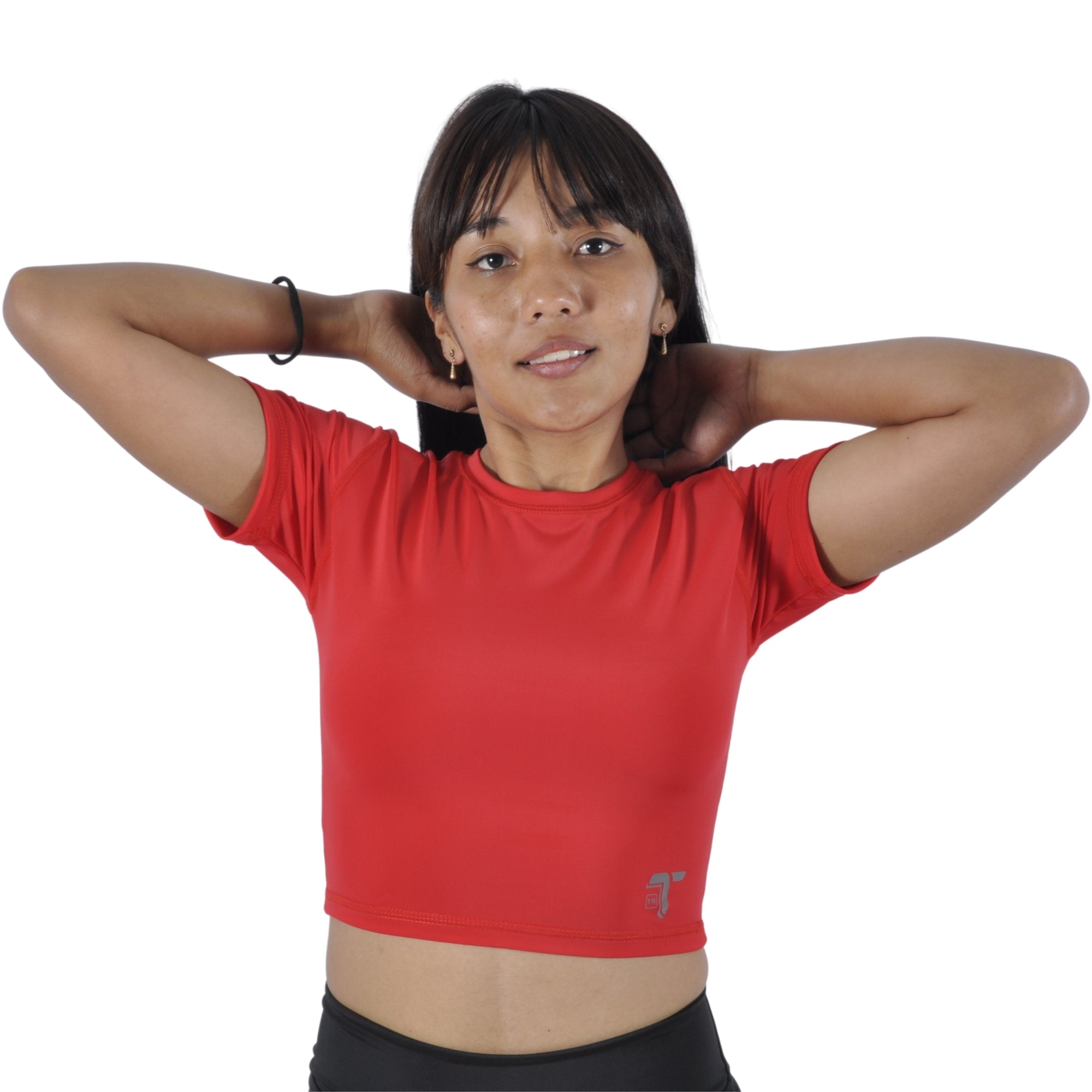 Camiseta Crop Top Mujer Manga Corta Madeira Pac Tuacol Roja