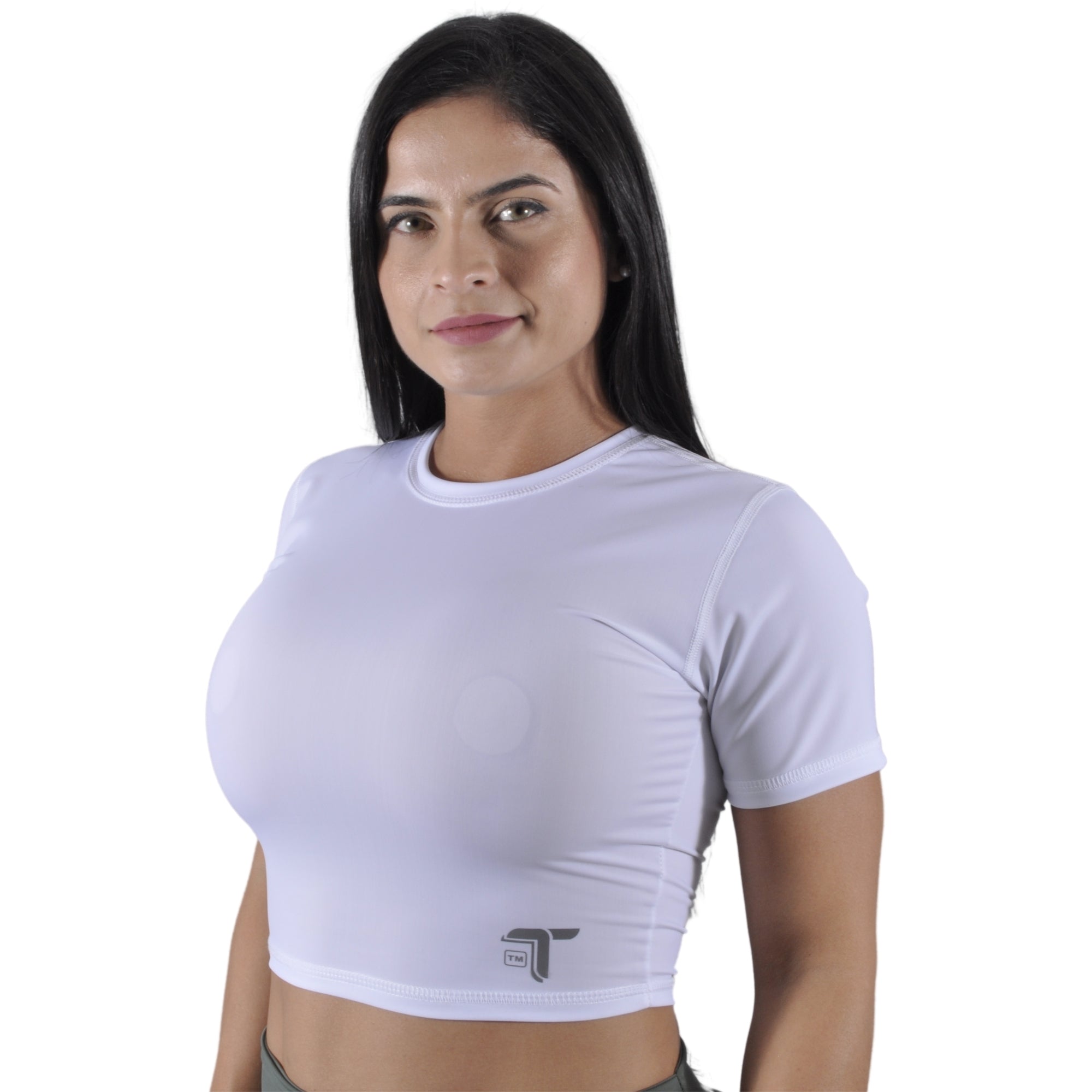 Camiseta Crop Top Mujer Manga Corta Madeira Pac Tuacol Blanco