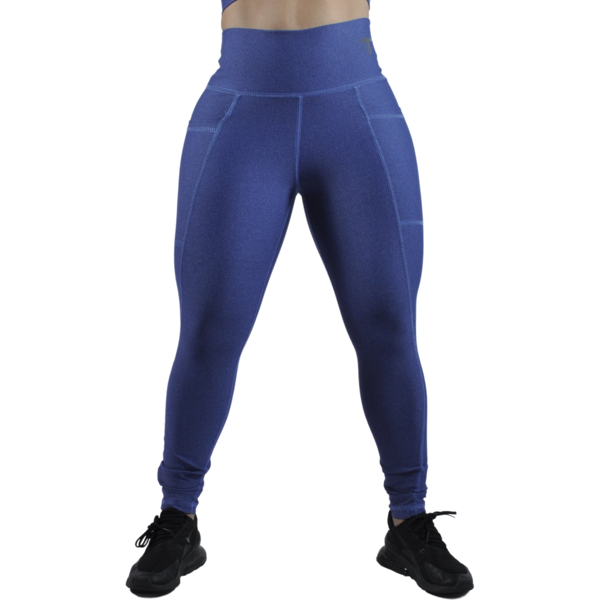 Leggins Deportivo Mujer - Bolsillo Lateral Tuacol Azul Jaspeado