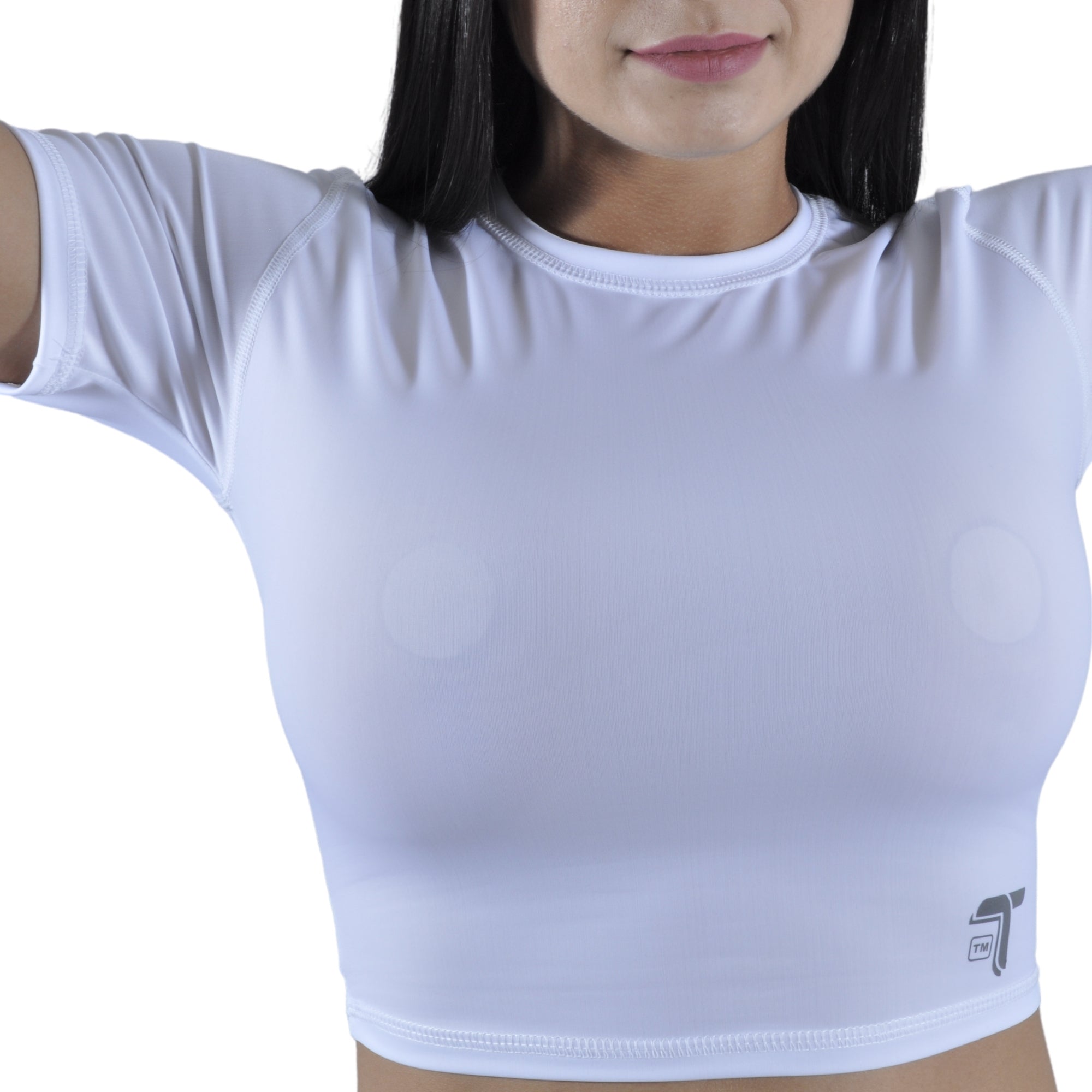 Camiseta Crop Top Mujer Manga Corta Madeira Pac Tuacol Blanco