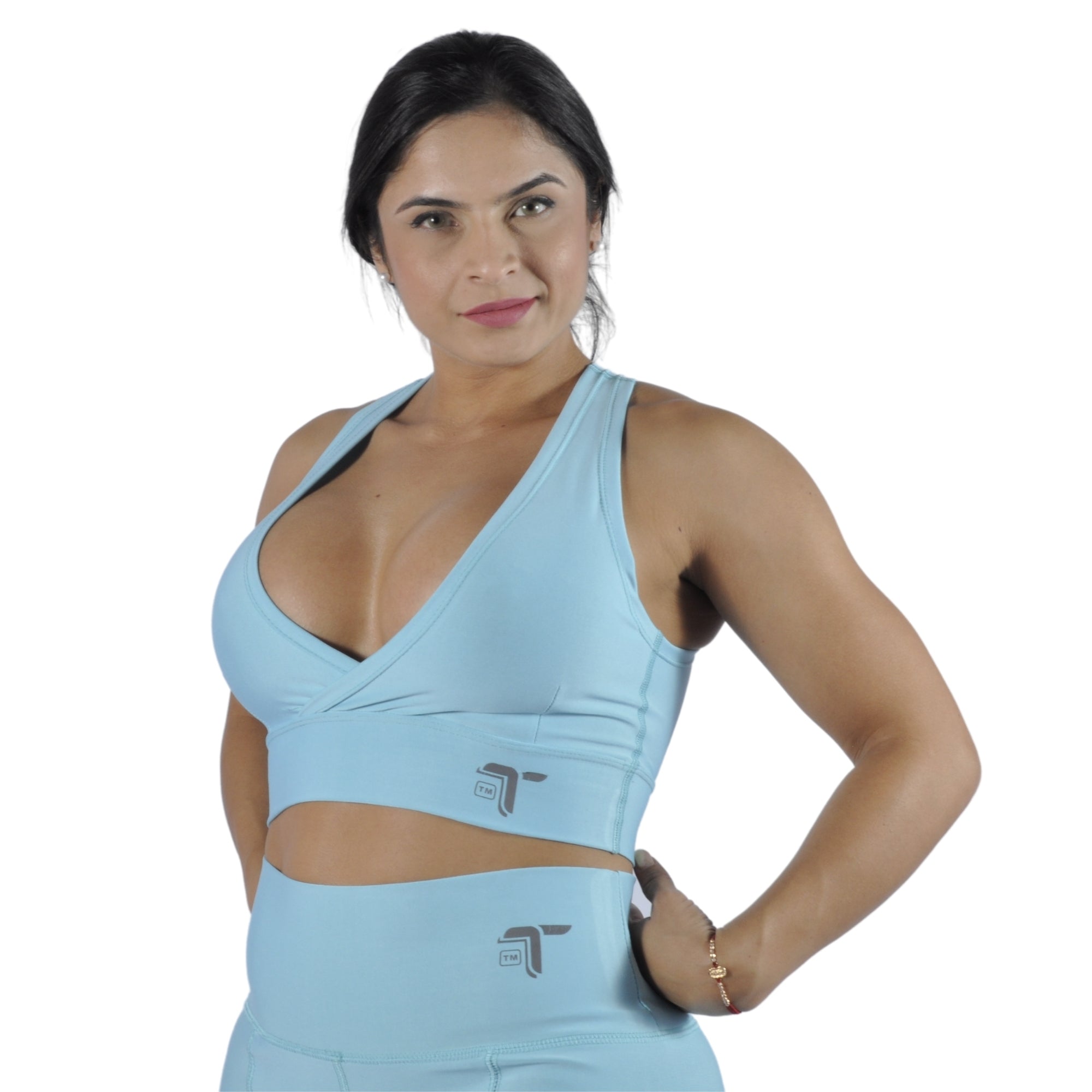 Leggins Deportivo Mujer - Bolsillo Lateral Tuacol Azul Celeste