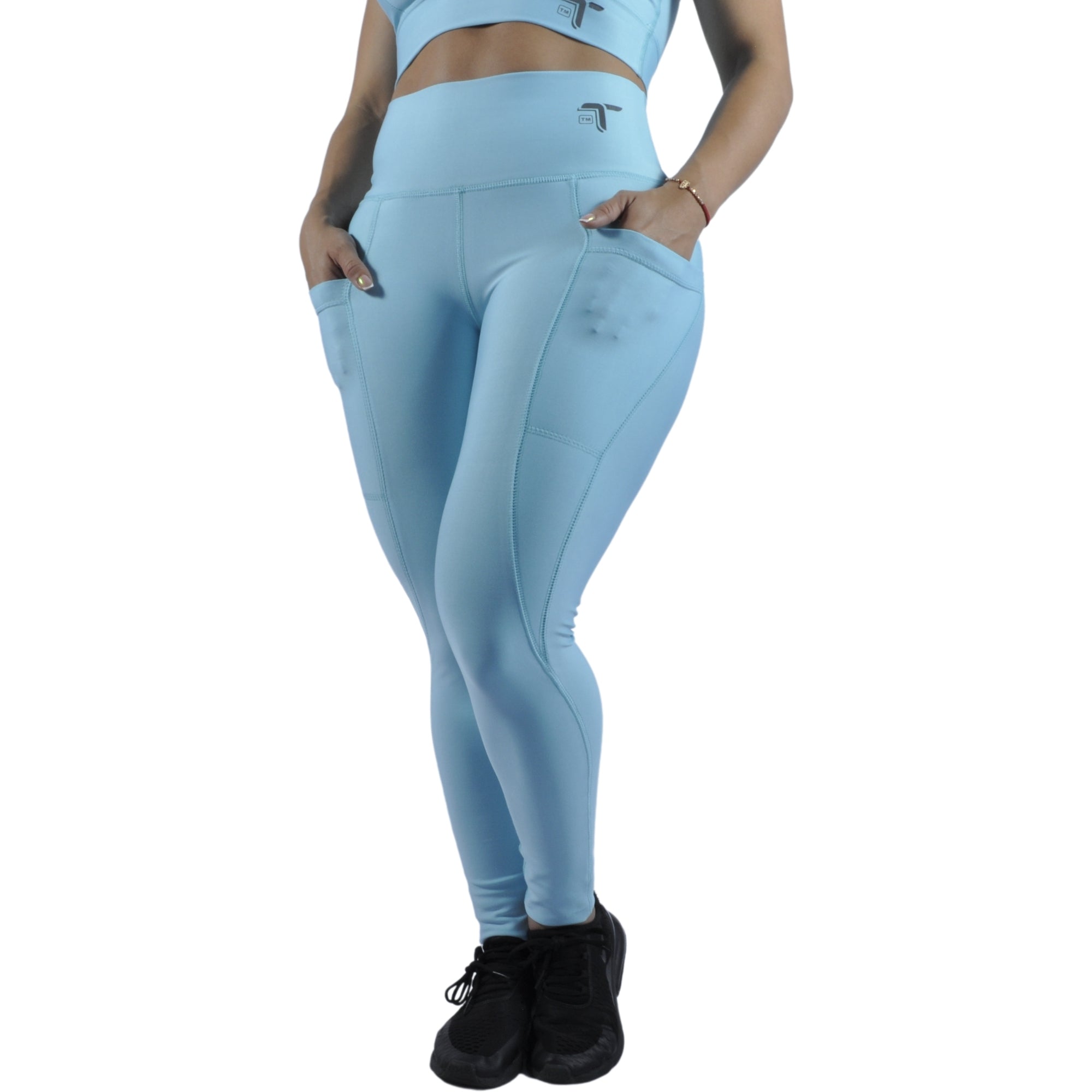 Leggins Deportivo Mujer - Bolsillo Lateral Tuacol Azul Celeste