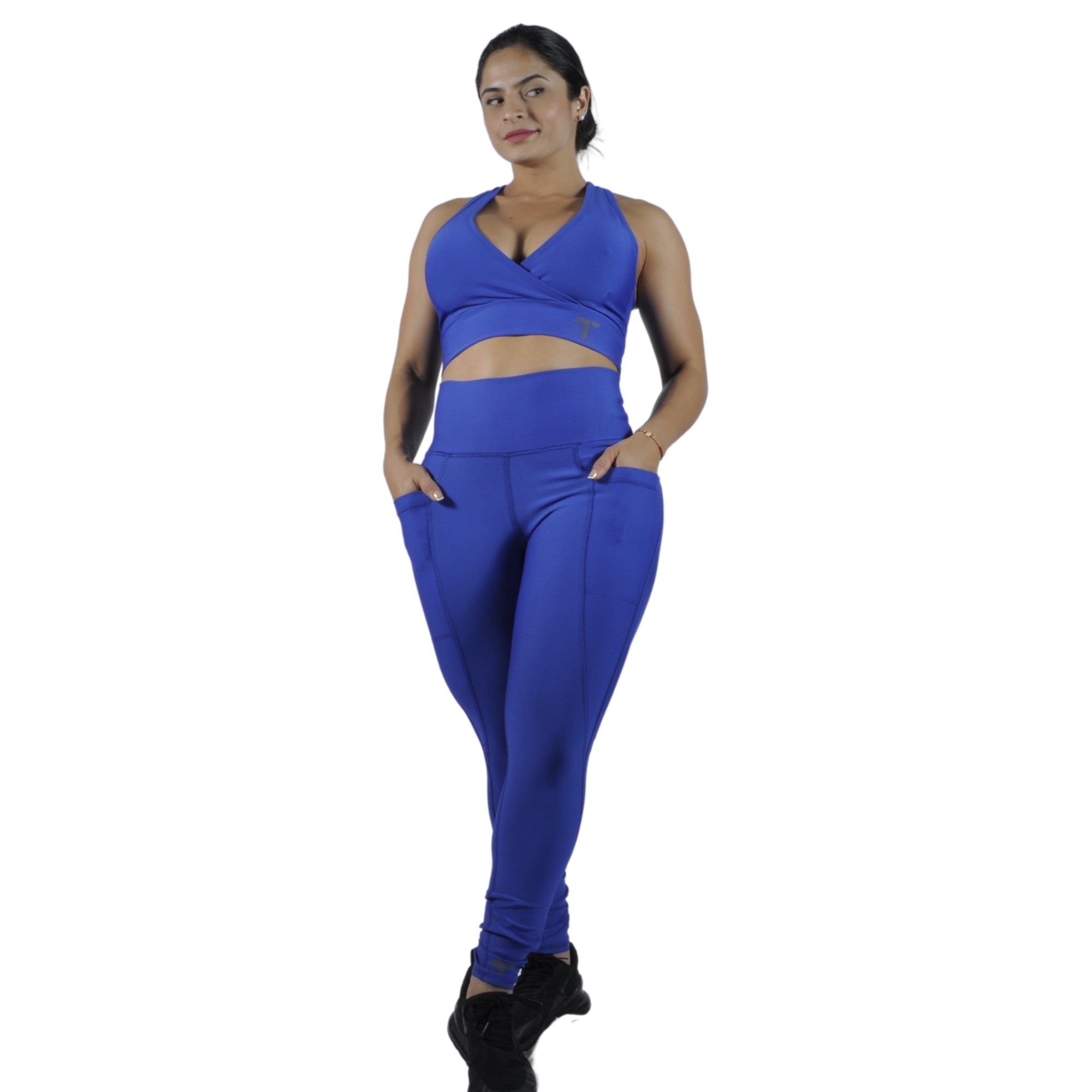 Leggins Deportivo Mujer - Bolsillo Lateral Tuacol Azul Rey