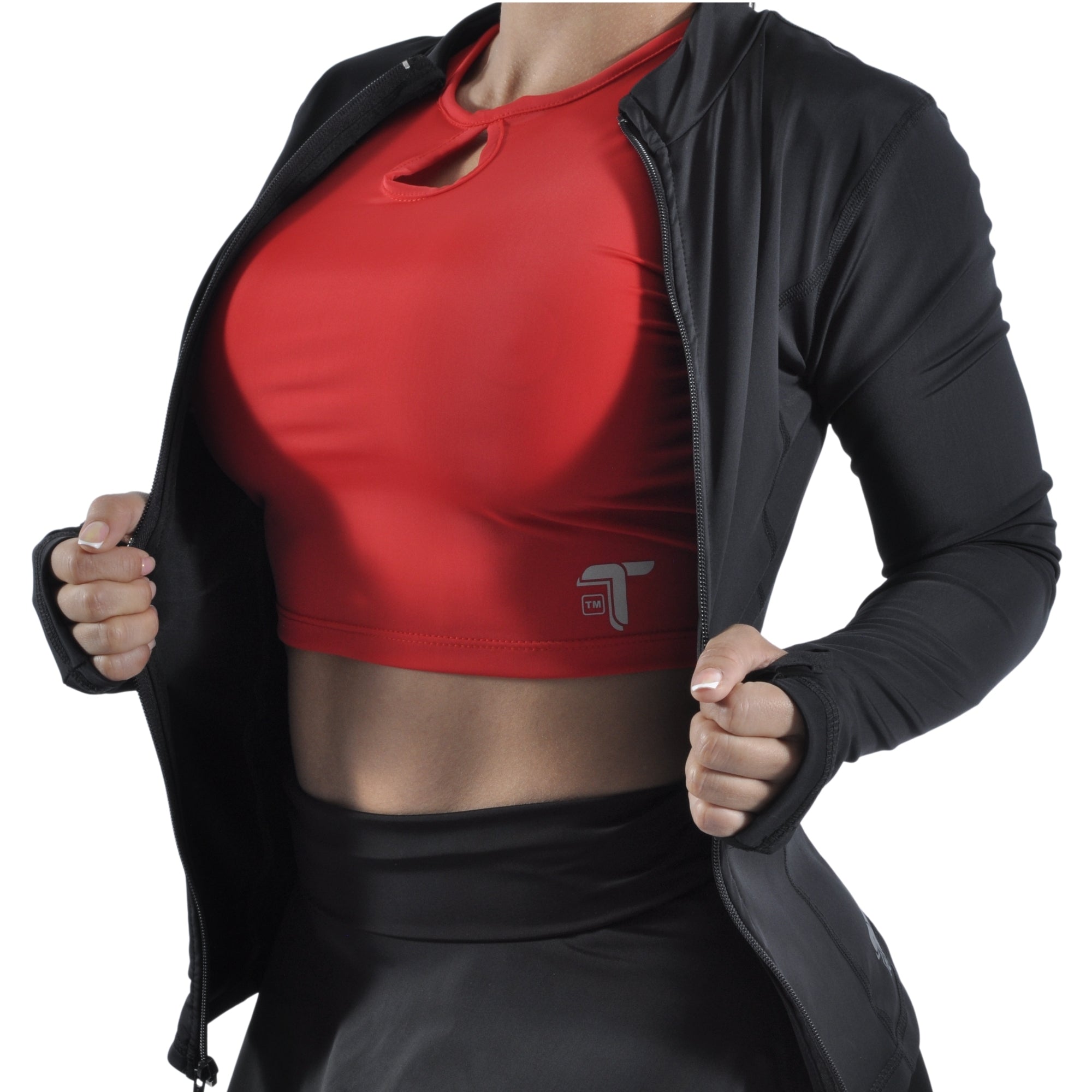 Chaqueta Deportiva Mujer Slim Fit Negra Tuacol