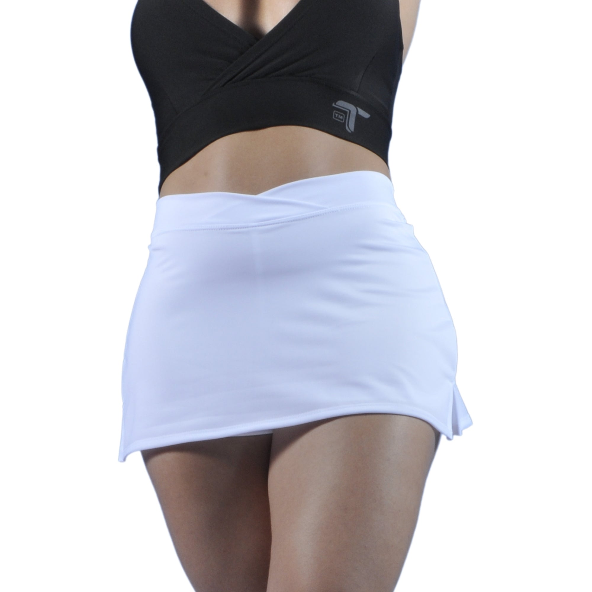 Falda Short Deportiva Pretina Cruzada Tuacol Blanca