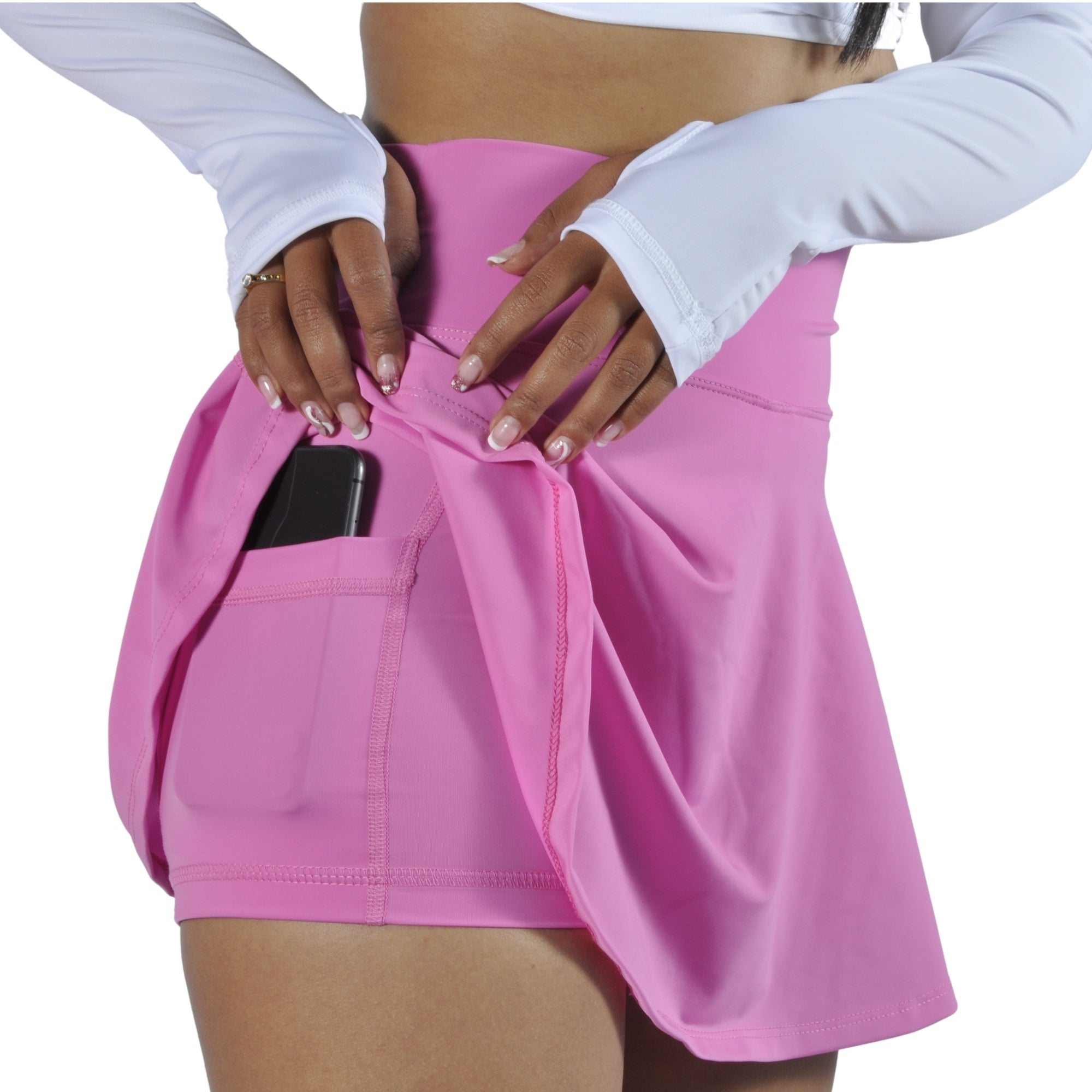 Falda Short Deportiva Ventalle Bolsillo Lateral Tuacol Rosada